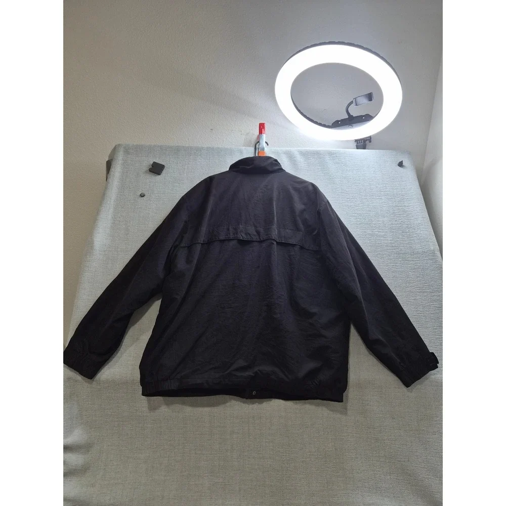 St. John's Bay Windbreaker Jacket Mens 2XLT Black Fleece Lined Mock Neck Winter